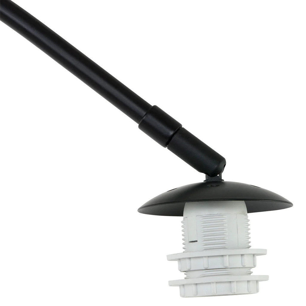 Bras de lampe noir ajustable avec douille blanche pour Lampadaire arc en métal