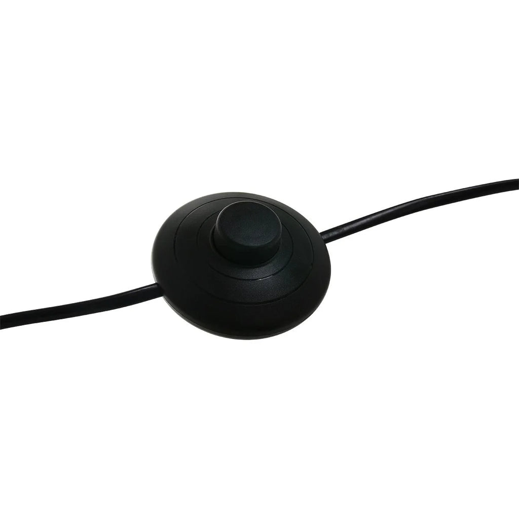 Interrupteur noir pour lampe sur le Lampadaire arc en métal noir avec abat-jour en verre fumé