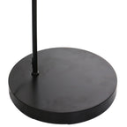 Base de lampadaire en métal noir avec support vertical pour abat-jour en verre fumé