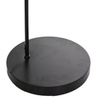 Base ronde en métal noir pour lampadaire arc noir avec abat-jour en tissu cylindrique