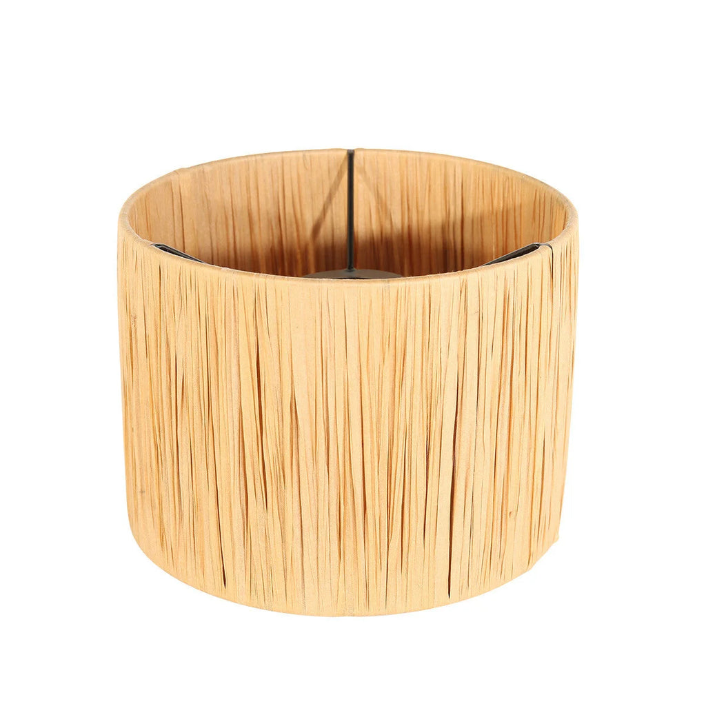 Abat-jour cylindrique en fibres naturelles de raffia pour Lampadaire arqué 3 lumières