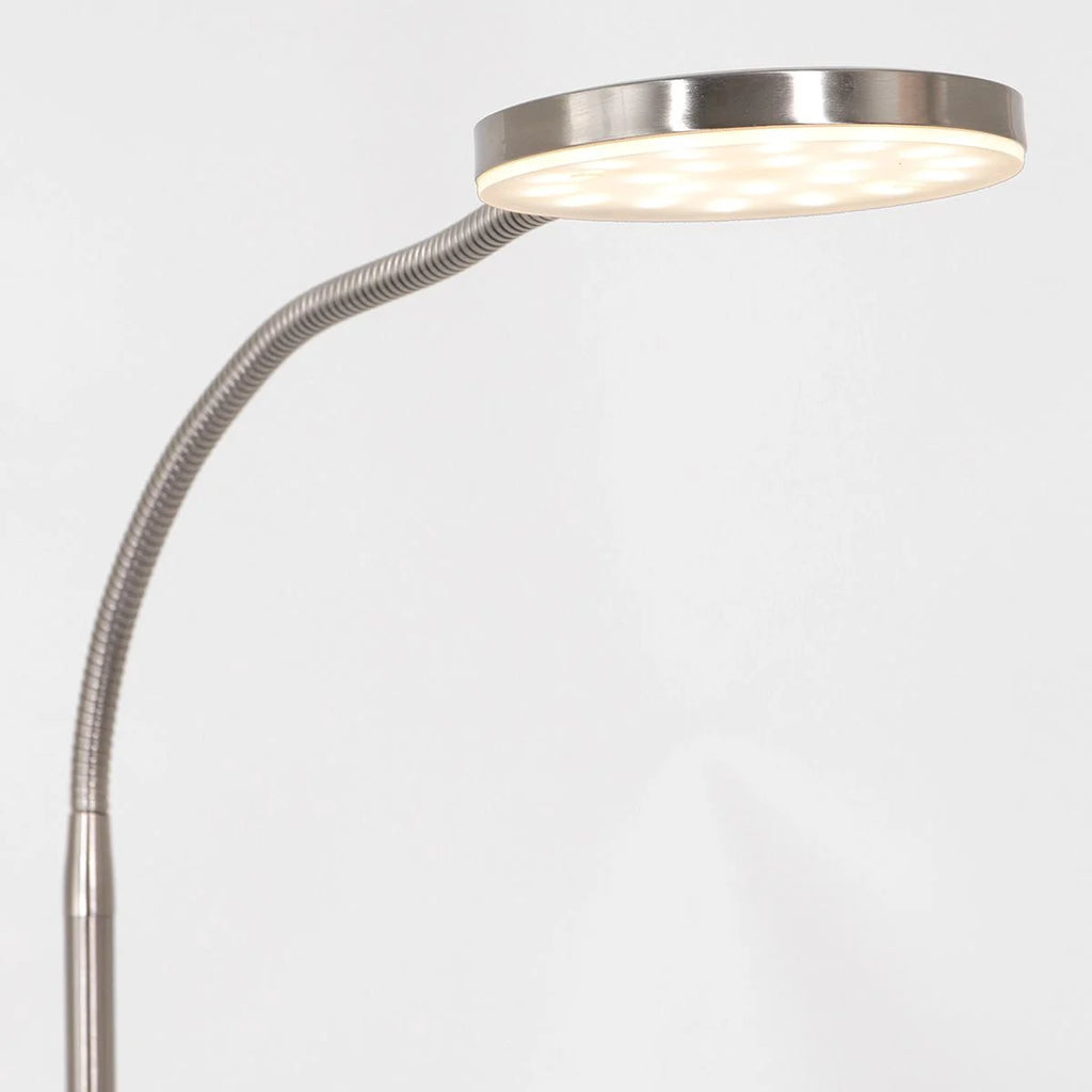 Lampadaire en métal à bras orientable avec variateur, éclairage LED flexible H132 cm
