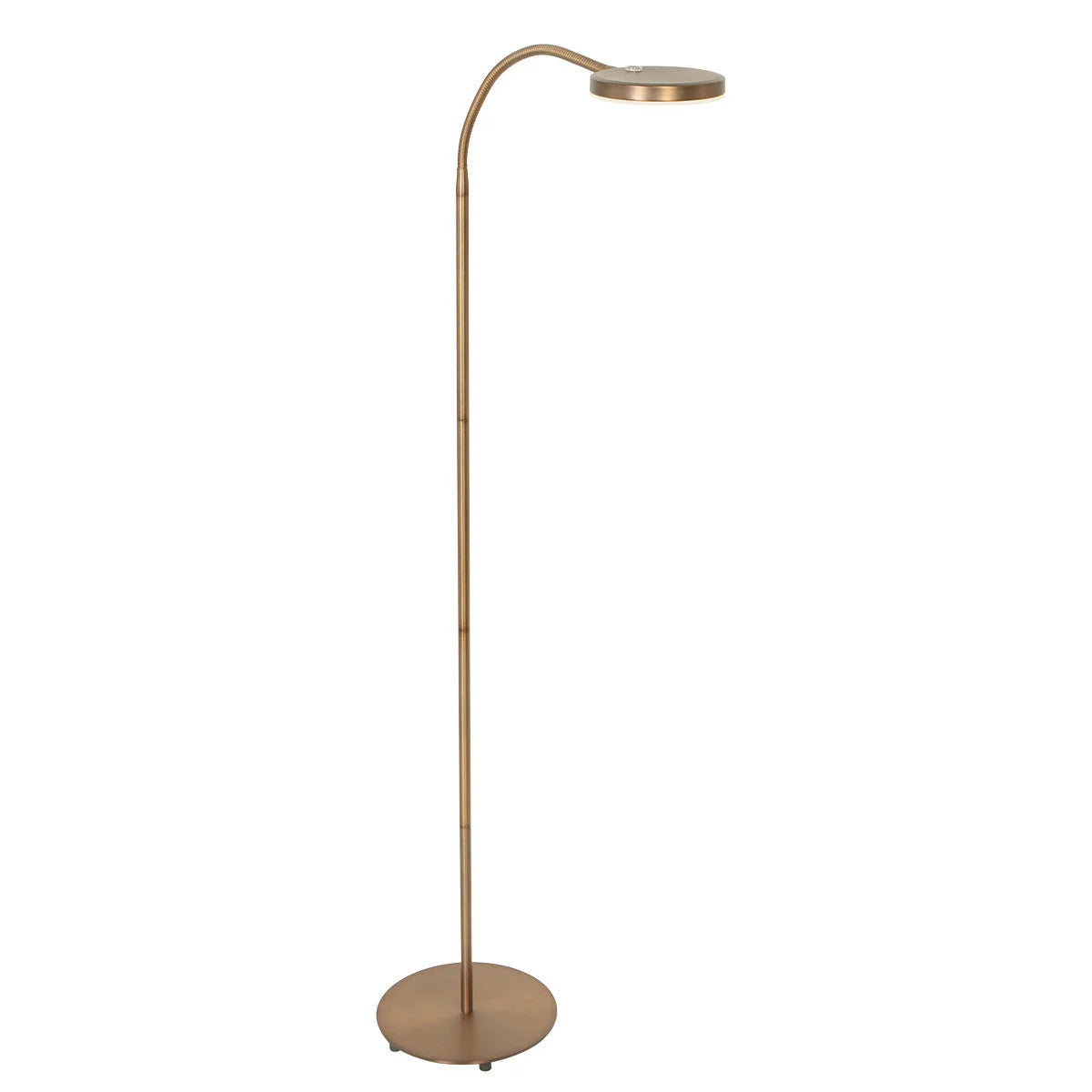 Lampe de sol en métal bronze avec tête orientable et dimmable, hauteur 132 cm