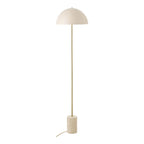 Lampadaire crème en métal doré et base en pierre texturée, H155 cm