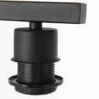 Douille d’ampoule en plastique noir avec base de montage rectangulaire pour Lampadaire métal noir abat-jour tressé naturel