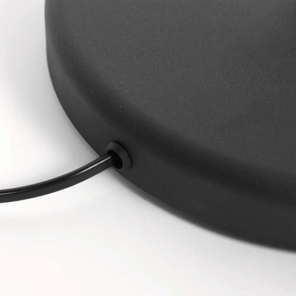 Dispositif électrique noir rond avec câble et entrée grommet pour Lampadaire noir en métal