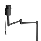 Lampe noire en métal avec bras ajustable, interrupteur à chaînette et douille vissée