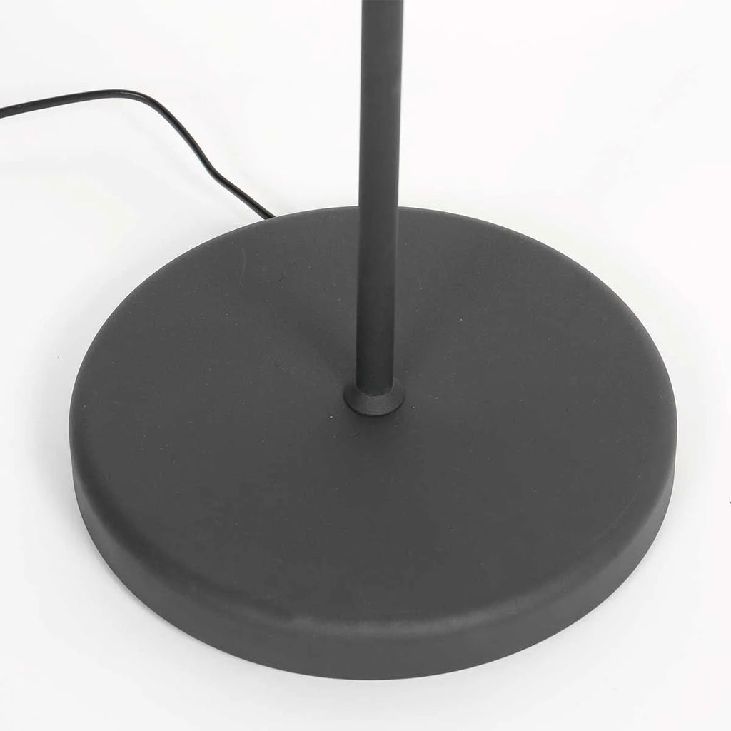 Base en métal gris foncé pour lampadaire noir avec abat-jour doré orientable H154 cm