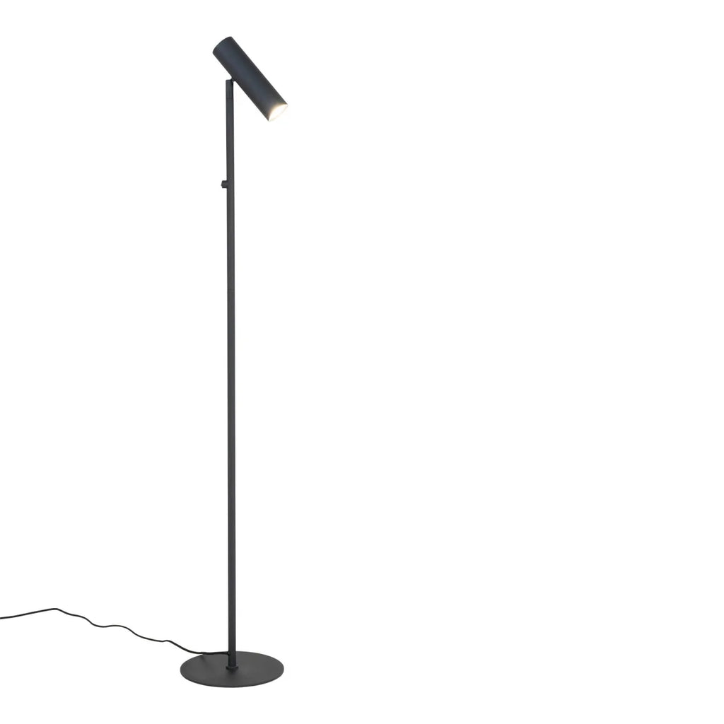 Lampe sur pied orientable métal noir mat H150 cm minimaliste