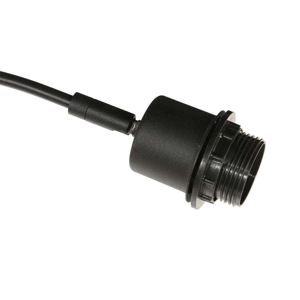Connecteur étanche noir en plastique fileté avec câble pour lampadaire rotin H180 cm