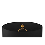 Abat-jour noir en drum avec finial en or pour lampe en marbre noir et laiton brossé