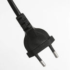Prise électrique noire à deux broches pour Lampe sur pied trépied en bois et abat-jour tissu noir