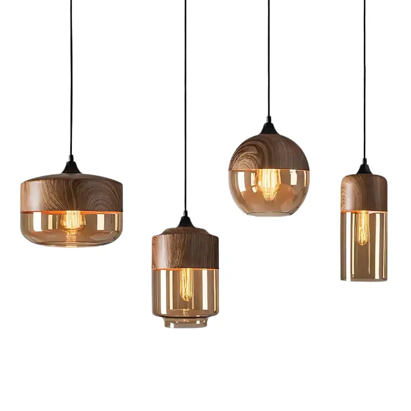 Lampe suspension bois fond blanc