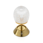 Lampe de table en laiton avec globe en verre facetté transparent