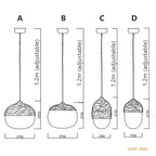 Luminaire suspension bois design dimension