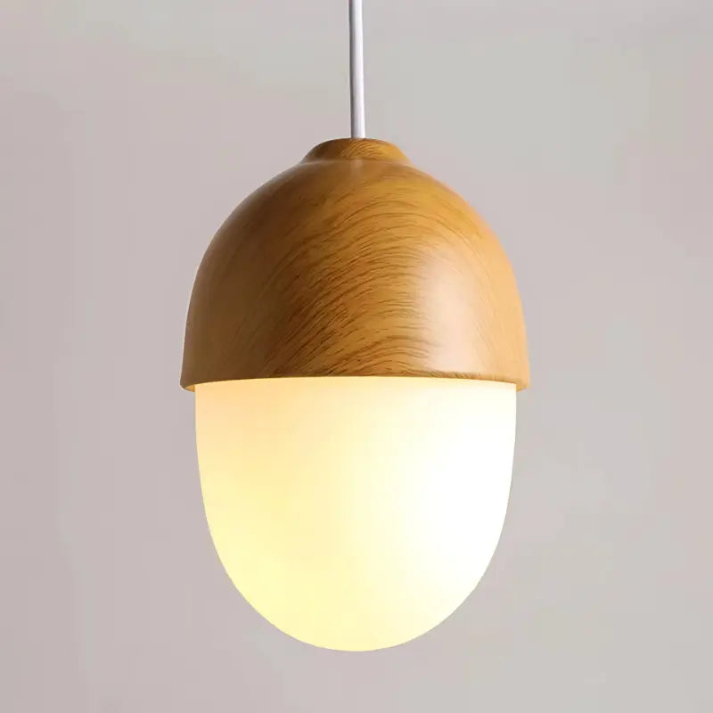 Luminaire suspension bois design oval 1