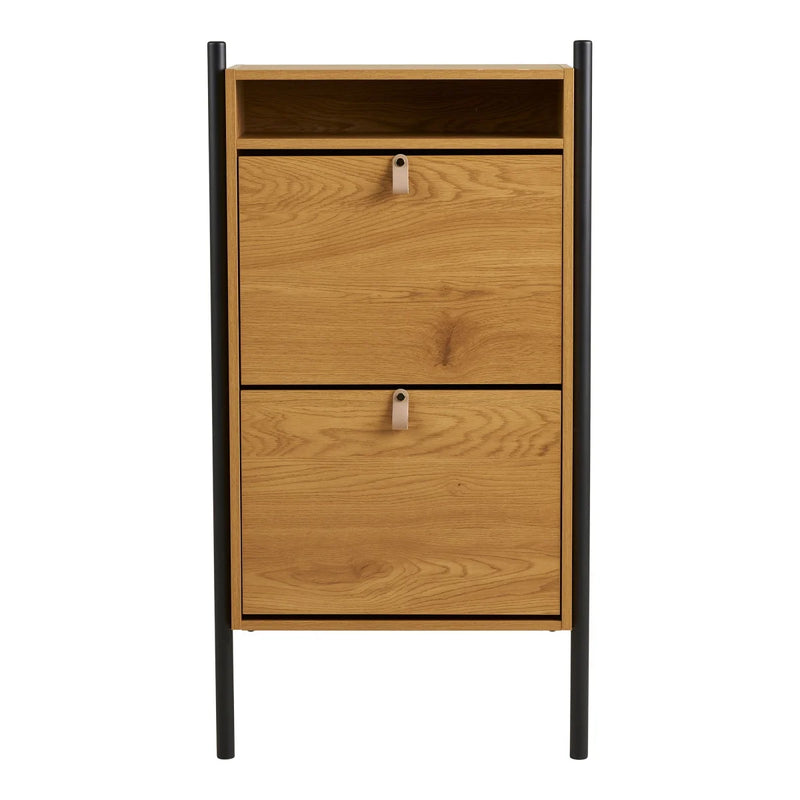 Meuble à chaussures bois et métal avec niche ouverte – 62x26 cm