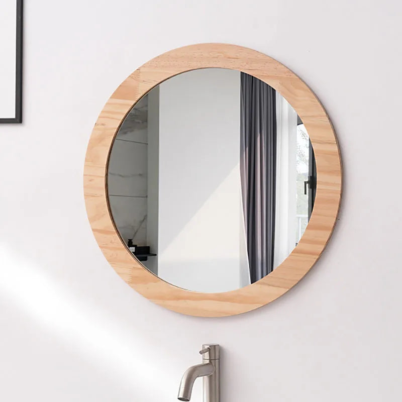 Miroir Bois Rond Salle De Bain beige