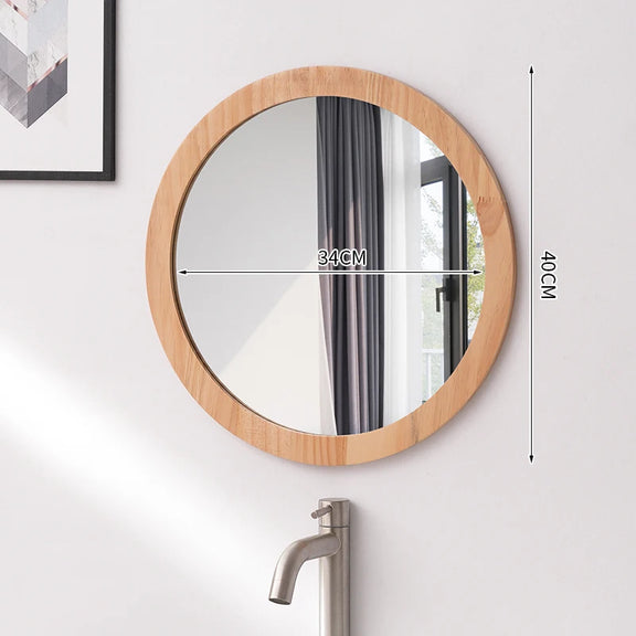 Variante 2 du Miroir Bois Rond Salle De Bain beige