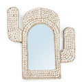 Miroir mural cactus en coquillages cauris blancs 40x38 cm
