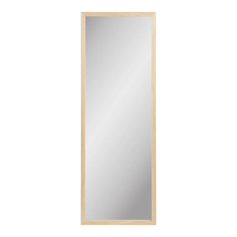 Miroir mural rectangulaire en bois clair naturel – 45x110 cm