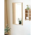 Miroir mural rectangulaire en bois clair naturel 45x75 cm