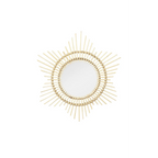 Miroir mural rond avec cadre en rotin motif soleil de 70 cm de diamètre