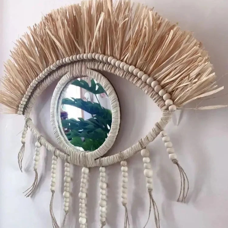 miroir raphia œil variante avec vue latérale