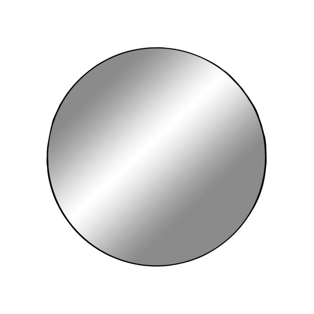 Miroir rond en acier noir Ø60 cm cadre fin élégant réfléchissant