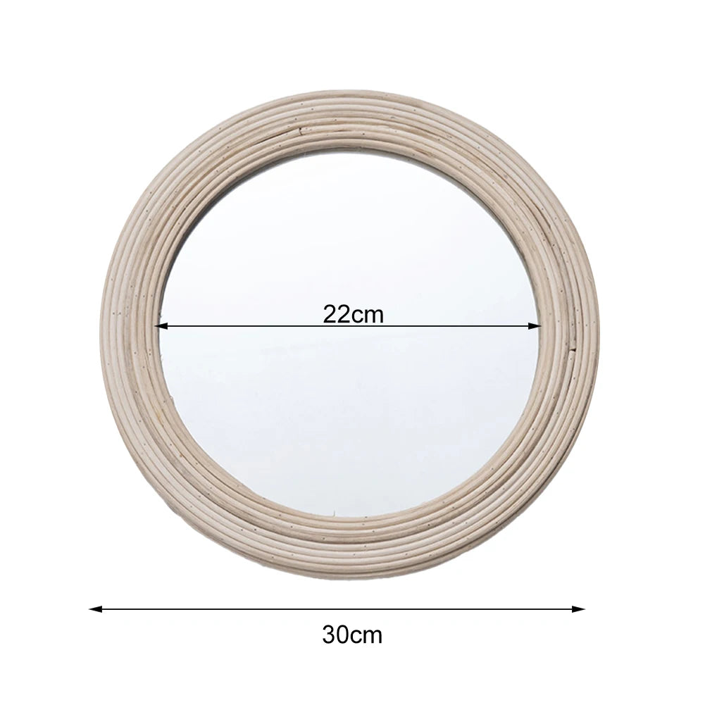 Les dimensions du miroir rotin 30 cm