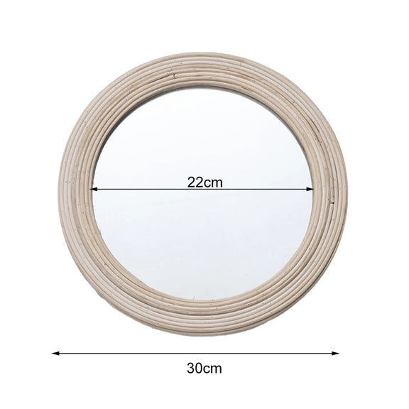 Les dimensions du miroir rotin 30 cm