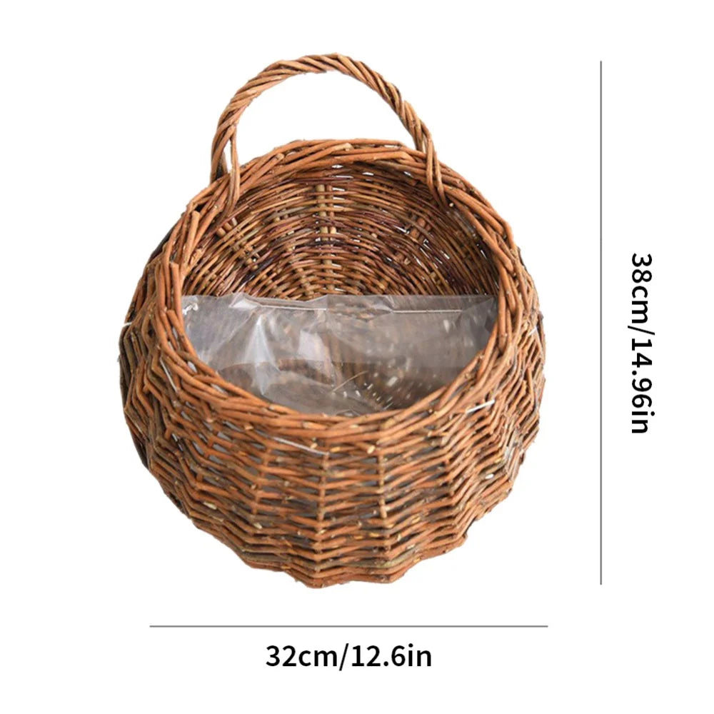 Panier mural en osier pour plantes grand