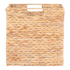 Panier de rangement en jacinthe d’eau naturel 30x30x30 cm avec poignées