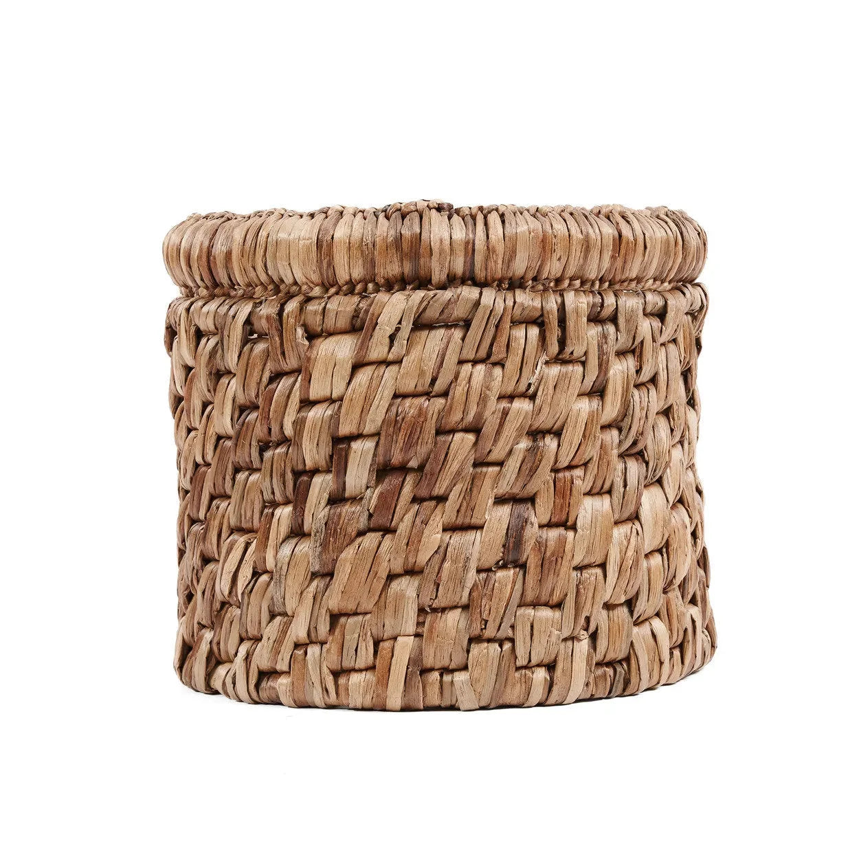 Panier de rangement rond en jacinthe d’eau tressée naturel Ø34 cm