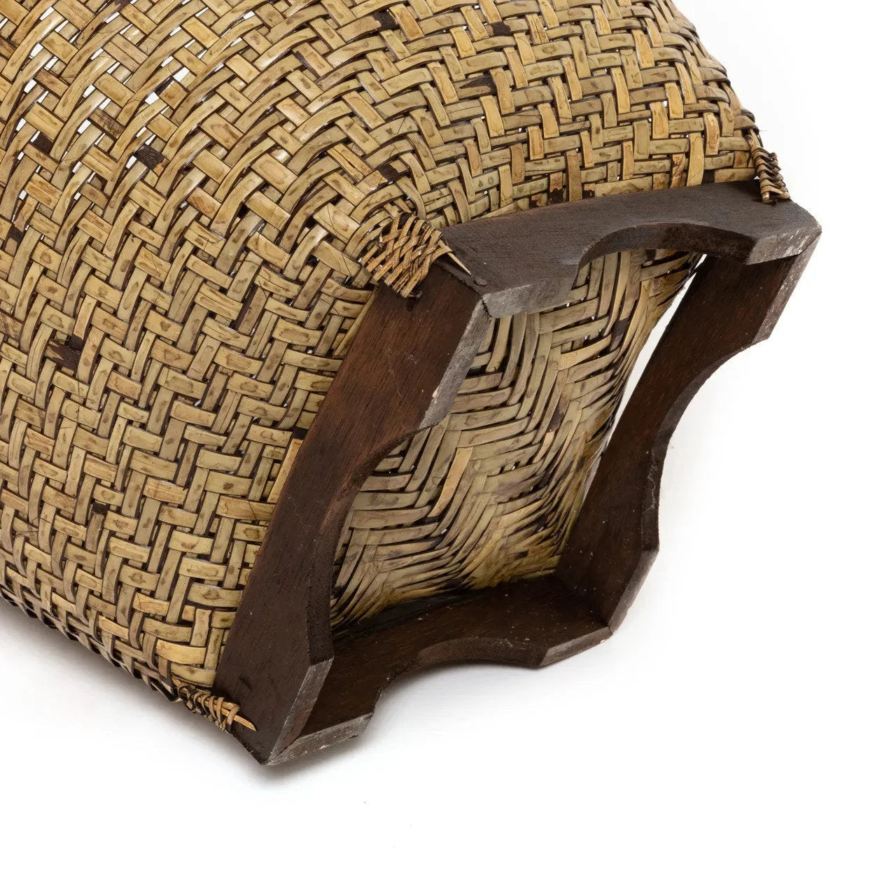 Panier de rangement ovale en rotin tressé naturel avec couvercle poignée – H40 cm
