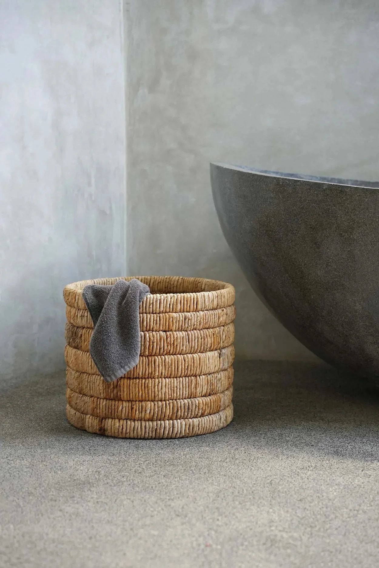 Panier de rangement rond en feuilles de bananier – Ø37 cm