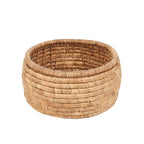 Panier rond en feuilles de bananier tressées couleur naturelle – Ø60 cm