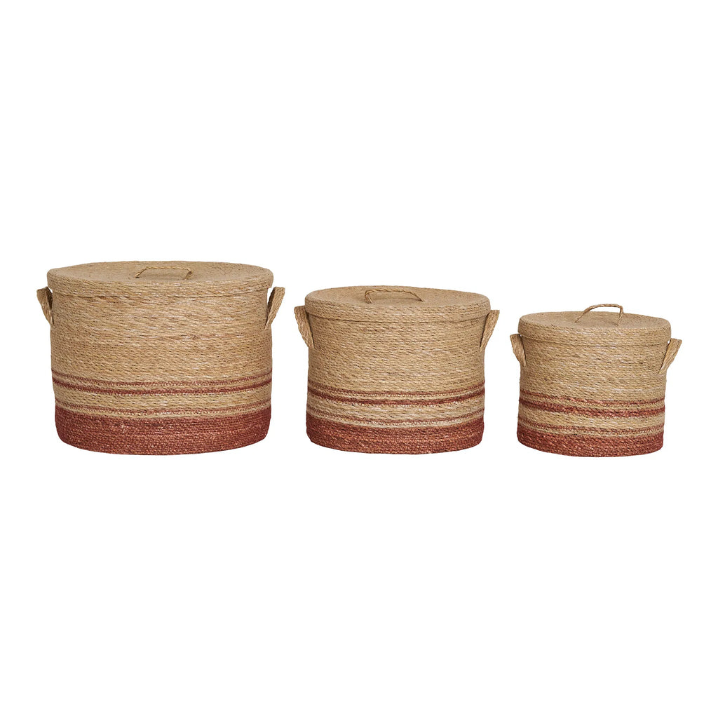 Paniers en herbe de mer naturel marron - Lot de 3
