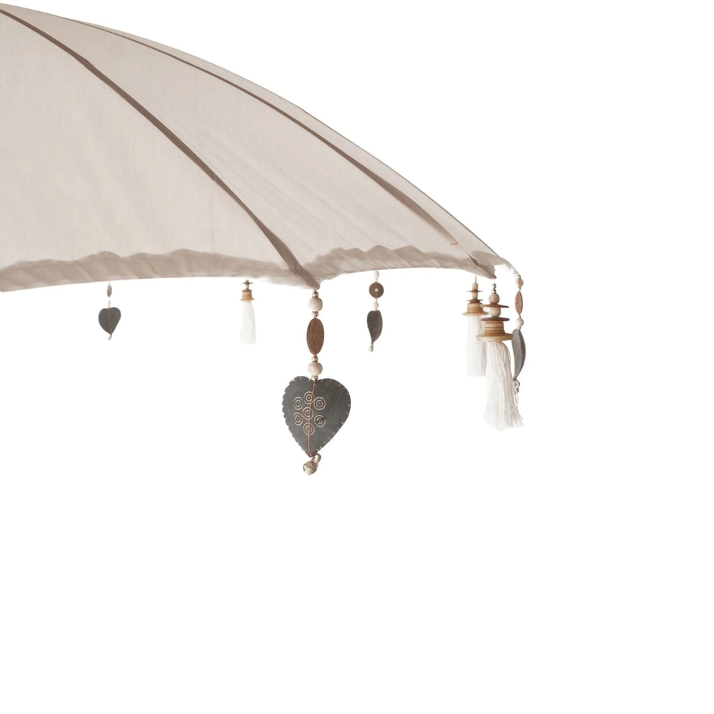 Parasol crème 250 cm avec pampilles