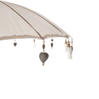 Parasol crème 250 cm avec pampilles