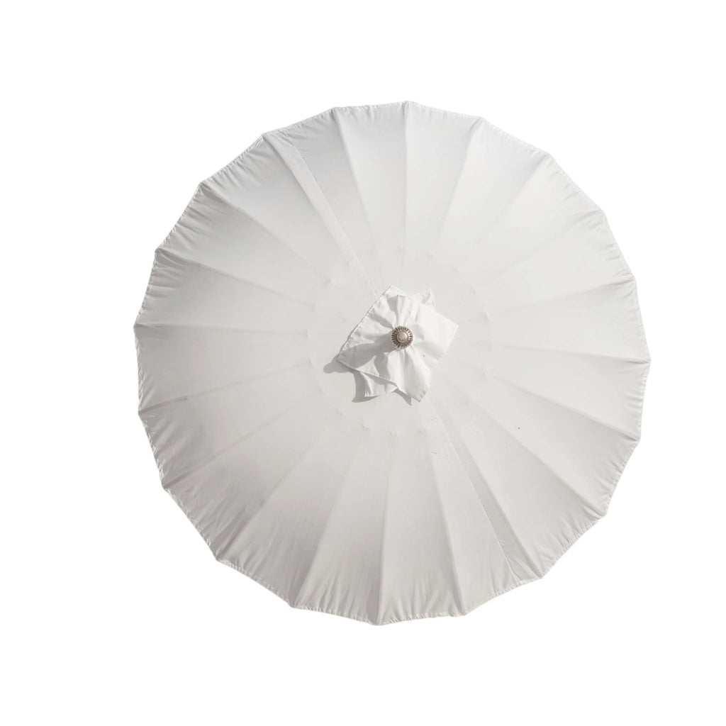 Parasol crème en tissu Naghata 280 cm avec bois sculpté