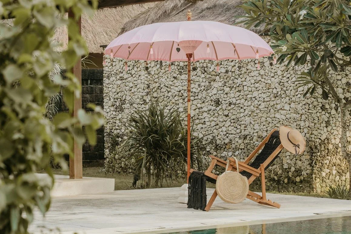 Parasol rose poudré 180 cm
