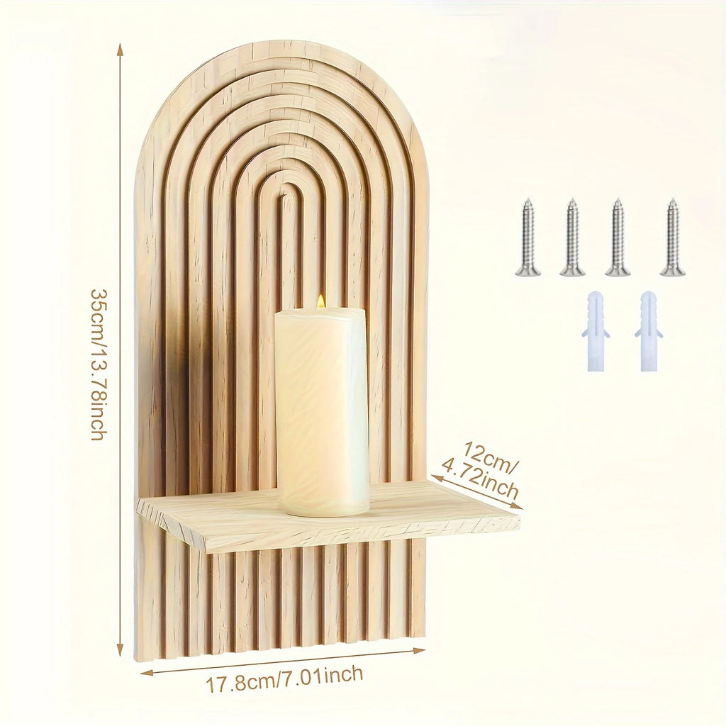 Petite étagère murale arche en bois variante 1