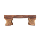 Plateau en bois de teck massif sculpté main, finition naturelle
