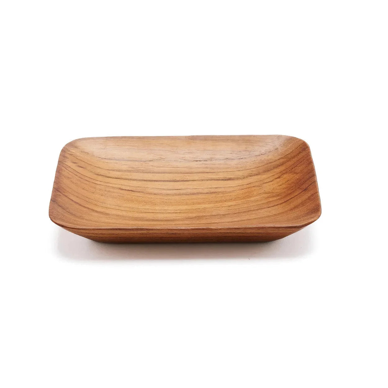 Plateau rectangulaire en racine de teck naturelle pour présentation culinaire
