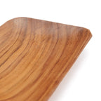 Plateau rectangulaire en racine de teck naturelle pour présentation culinaire