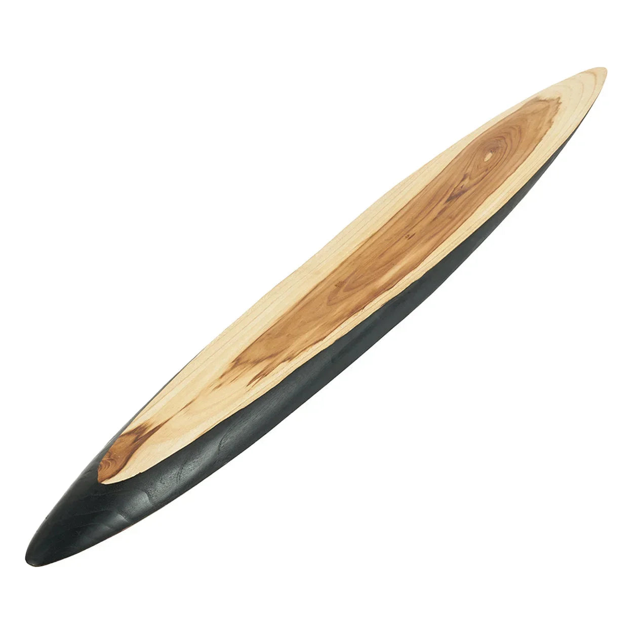 Plateau en teck allongé bicolore pour tapas et apéritifs – 150x20 cm