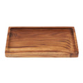 Plateau en teck rectangulaire en bois naturel avec rebords de 25x15 cm