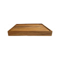 Plateau en teck rectangulaire finition lisse naturel pour café ou desserts