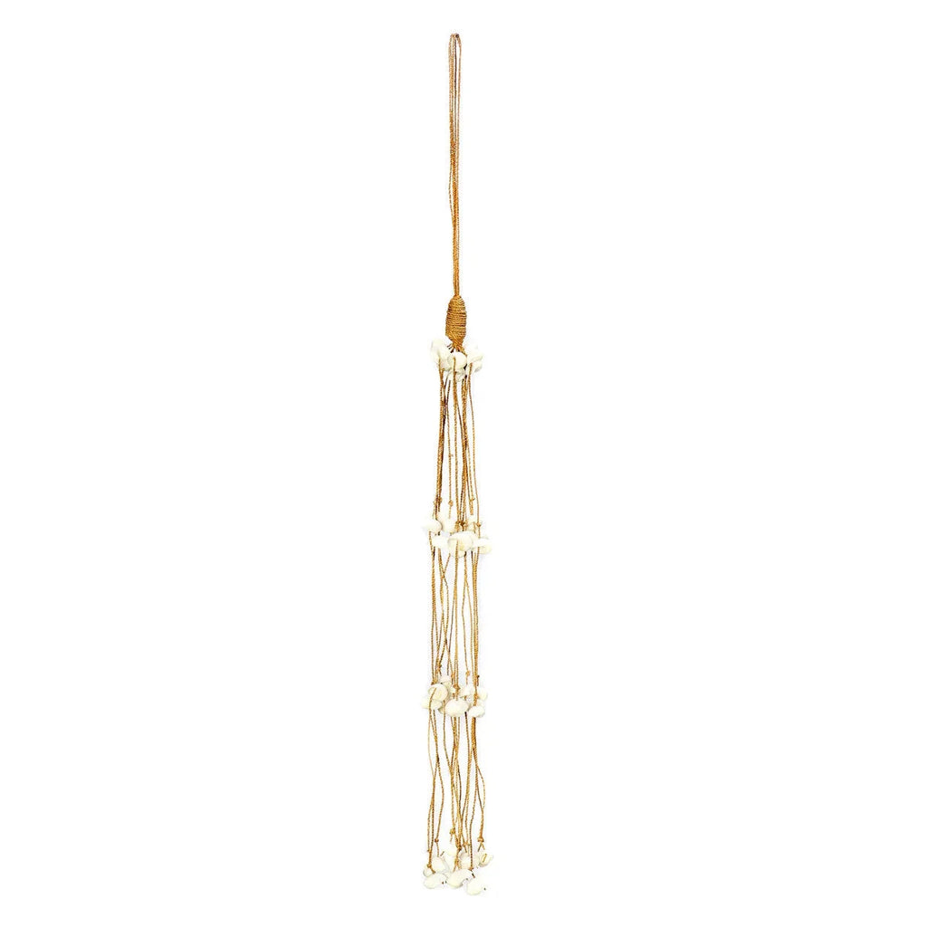 Collier de pendentif en bambou tressé couleur naturelle
